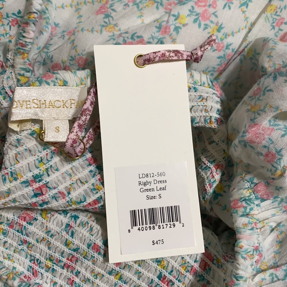❗️SOLD❗️LoveShackFancy Rigby Dress in Green Leaf - Picture 3 of 9